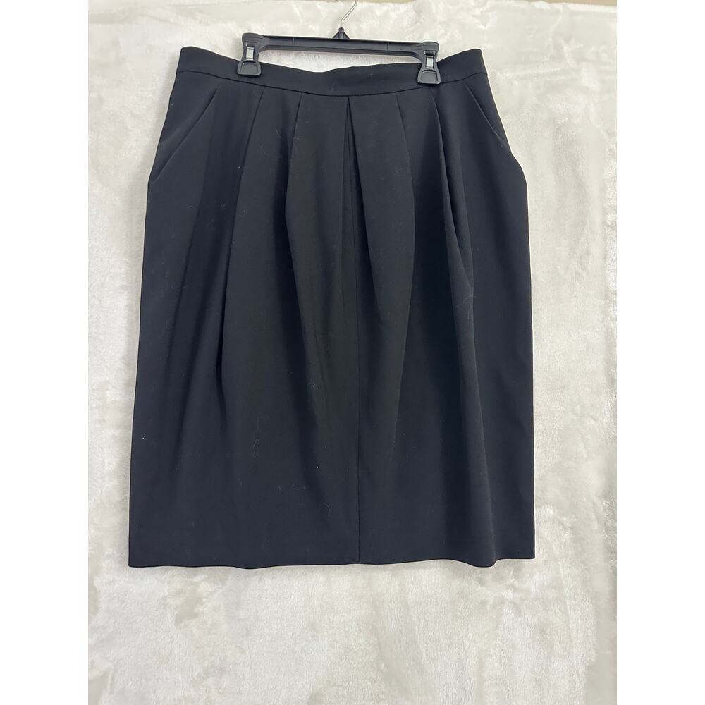 Michael Kors Black Virgin Wool Skirt 10 Medium Basic Staple